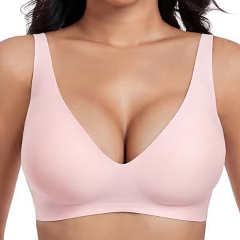💕Jelly Wireless Womens Comfortable Wireless Bras Push Up Bralettes Seamless Tshirts Bras Deep V Everyday Bras