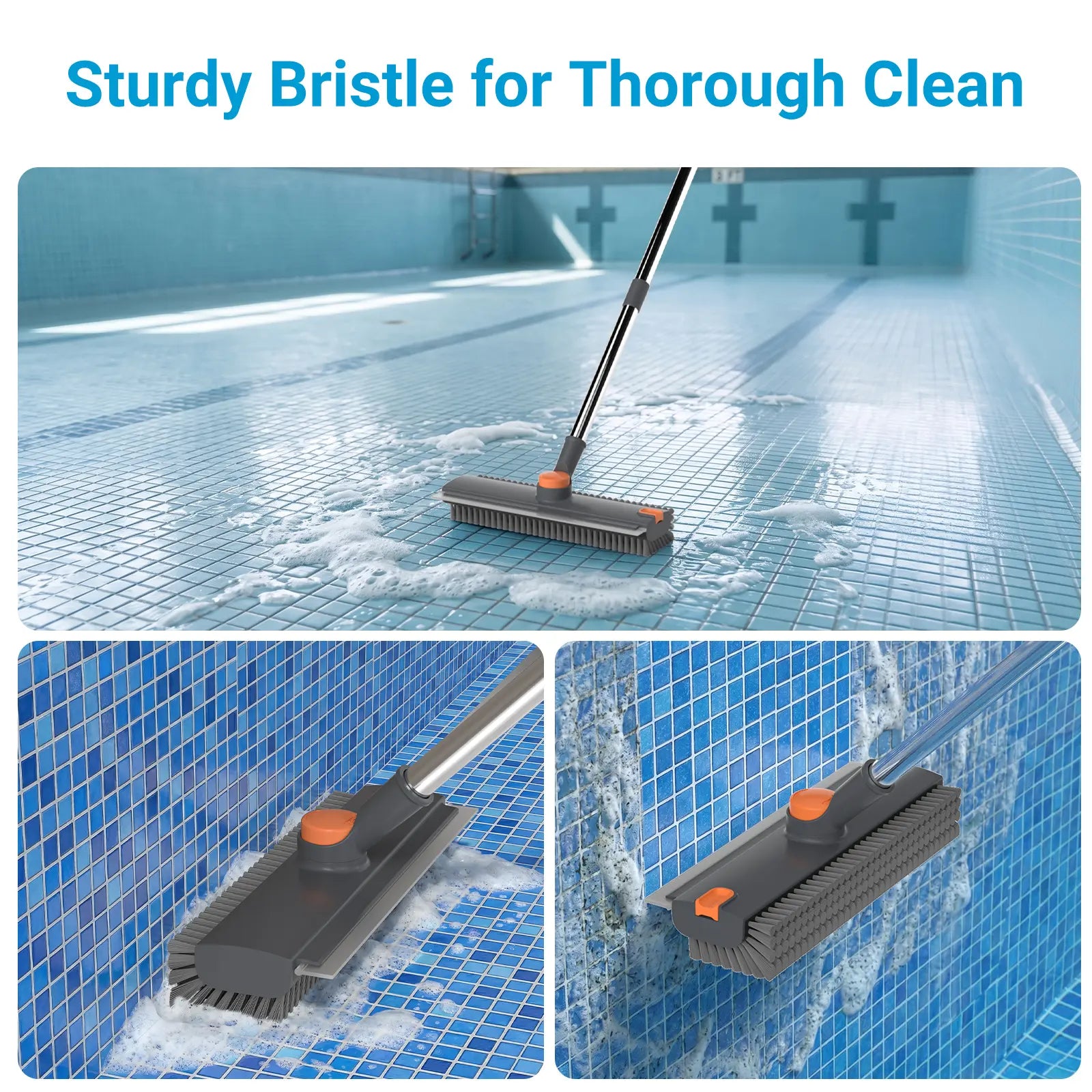 Glumzrk 3-in-1 Floor Scrub Brush with Extended Handle